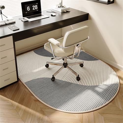 Odot Alfombra para Silla de Escritorio, Moderno Alfombra Protectora Suelo Silla Ruedas Antideslizante Gaming, Tapete de Protección de Oficina, para Parqué y Suelos Duros (Rayas Grises,80x120cm)