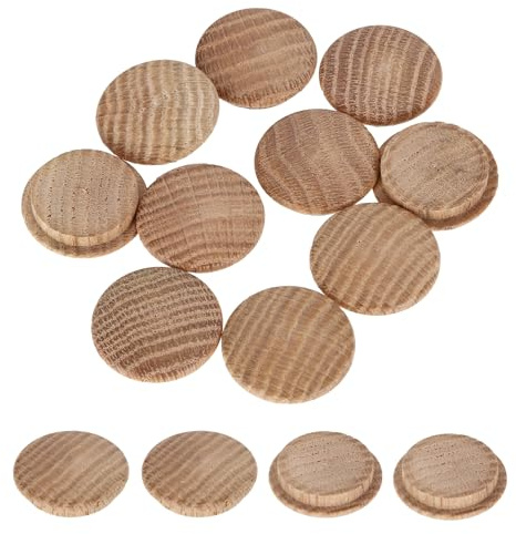 sourcing map 20 Stück Holzknopfstopfen, 25 mm, Hartholzschraubenlochstopfen Pilzholzkappen, Eichenholzstopfen für Möbel, Holzbearbeitung, Handwerk, Dekor (30 mm x 25 mm)