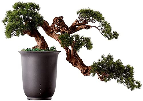 Artificial Bonsai Tree Simulation Silicone Conifer Ceramic Pot Home Office Living Room Decoration