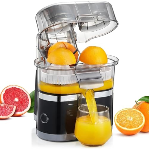 Spremiagrumi elettrico da 500 ml, spremiagrumi doppio da 100 W, parti lavabili in lavastoviglie, funzione antigoccia, motore da 18.000 giri/min, facile da pulire, for arancia, limone, pompelmo