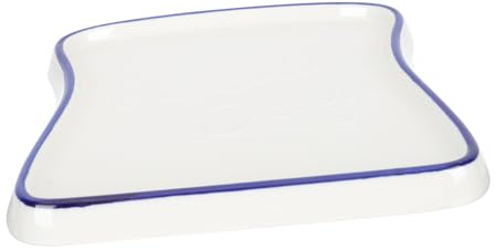 UKCOCO Bandeja De Desayuno Cerámica Forma De Tostada Azul Para Comida Diaria Plato Saludable Para Pan Sushi Ensaladas y Postres Accesorio Resistente Para Hogar y Restaurante