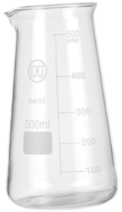 Gcljlmy Rührkrug zum Aufschäumen der Sahne, Dampfkrug aus Glas für Espresso, konischer Messbecher aus Glas für Milch, Kaffee, Saft Latte (500 Ml)