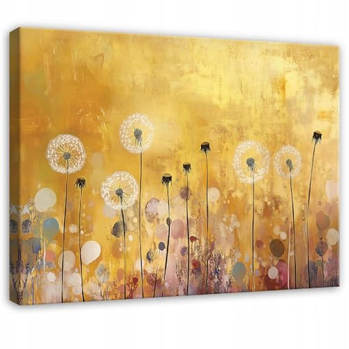 WallArena Leinwand Bilder Pusteblumen 120x80 cm | Leinwandbilder, Bild auf leinwand, Wandbild XXL groß Wandbilder für Wohnzimmer Schlafzimmer Wohnzimmerbilder Modern