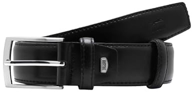 JAGUAR Cintura Uomo Pelle Nera Regolabile con Fibbia in Nickel Satinato, Cinta Firmata ed Elegante, Perfetta come Regalo Compleanno Uomo, Accessori Uomo 100% Made in Italy (Taglia 100)