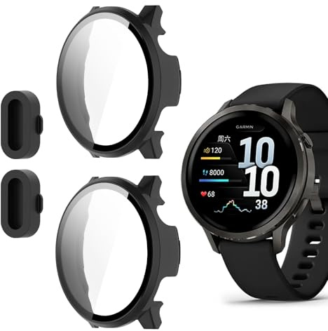 2 Pack for Garmin Venu 4S 41mm Smartwatch Screen Protector Case Dust Plug