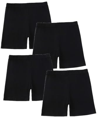 TYUSGH Lot de 4 shorts en coton pour filles, danse, cyclisme, yoga, gymnastique, adolescente, école, sport, course à pied, gym, leggings athlétiques, vêtements de sport d'été