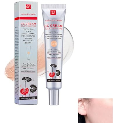 CC Crème À La Centella Asiatica,Crème CC Avec Centellas Asiatica, Crèmee CCc Multi-usages,Correcteur De Couleur De Maquillage,Hydratation et hydratation,45ml