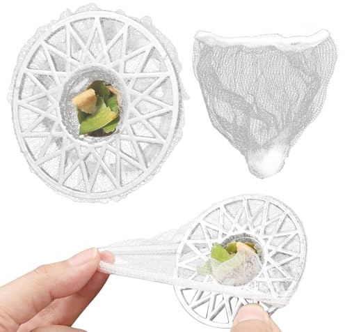 Hadnves 300 Pcs Disposable Sink Strainer Net Food Catcher | Ultra-Fine Mesh, Kitchen Drains, Anti-Clog Filter Nets, Elastic Universal Fit Bags, for Collecting Leftovers, Hair Debris