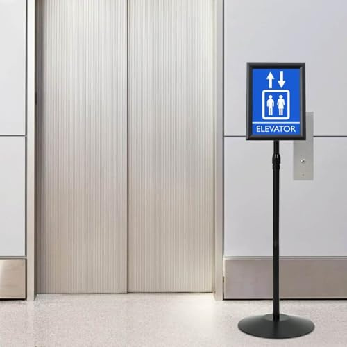 FWIKDUN Expositor plateado A3 de PVC y acero, soporte para carteles plateado A3 para interiores y exteriores, soporte para carteles con altura ajustable, soporte para póster de PVC