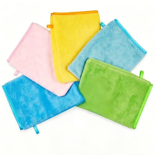 Zcbzbn 5 Stück Waschlappen Gesicht 15x21cm,Waschlappen Microfaser,Waschhandschuh Kinder,Waschhandschuh Körper,Wiederverwendbare Make-up-Entferner Handschuhe, Weiches Gesichtshandschuh