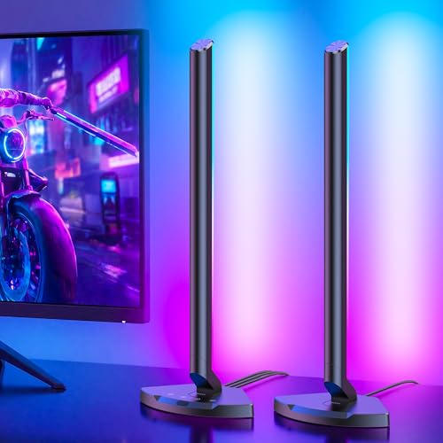 RIYO Barres lumineuses de jeu intelligentes RGBIC - Synchronisation des couleurs - Lumière de bureau | Hub USB-C, éclairage d'ambiance pour salle de jeux, Windows et Mac