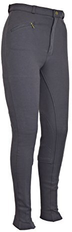 Discount Pet Accessories Jodhpurs Jods Reithose für Herren, weich, elastisch, Grau, 40 EU/76 cm