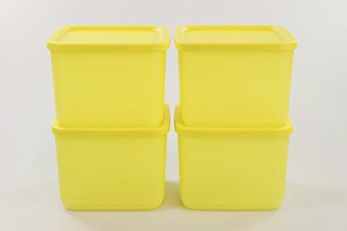 TUPPERWARE 4x 1,0L Geburtstagskracher Frischebehälter gelb 27616