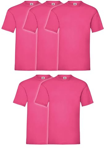 Fruit of the Loom 5 camisetas Valueweight S M L XL XXL XXXL 3XL Varios colores a elegir, fucsia, XXL