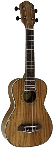Oscar Schmidt OU5K-A Concert Ukulele, Natural Koa with Gig Bag