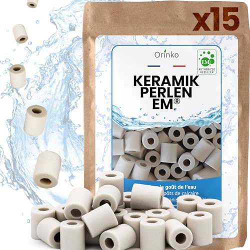 orinko® Perlas de Cerámica EM Grises x15 - Pastillas Naturales para Reducir Cal en el Agua - Cerámica Mineral para Jarras y Botellas Filtrantes - Alternativa Sostenible sin Plástico