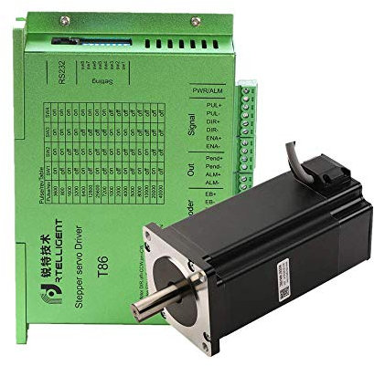 RTELLIGENT Closed Loop 12NM Nema 34 Schrittmotor- und Treiberkit 6A Strom Easy Servo Digital 2-phasig 172 mm Länge 24-100 VDC 18-80 VAC Stromversorgung für CNC-Maschine
