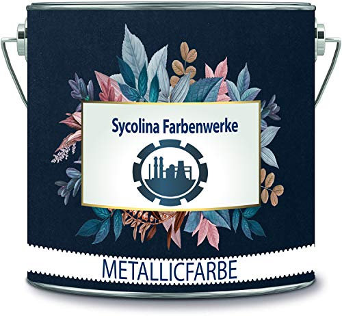 Sycolina Farbenwerke Metallicfarbe Latexfarbe Bunt abwaschbar diffusionsfähig Innenwandfarbe in vielen exklusiven hochwertigen Farbe (2 l, Hortensie)