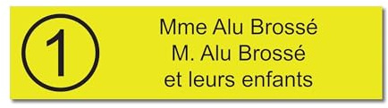 Placa grabada para nombre y número buzón autoadhesivo, 10 x 2,5 cm, personalizada, 1 a 3 líneas, color amarillo