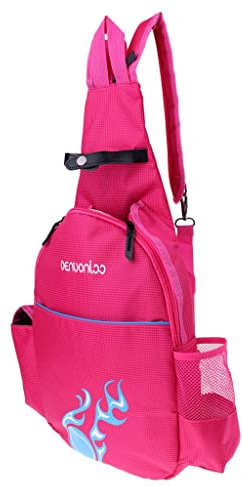 Hellery wasserdichte Tennisschläger Rucksack Tasche Badminton Rucksack Sporttasche - Rose Rot