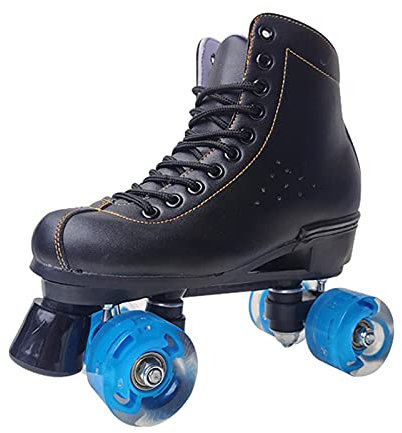 MYAOU Rollschuhe Herren Atmungsaktive PU-Rollschuhe mit Rädern Quad-Rollschuhe Mehrere Größen (Blau/Schwarz)
