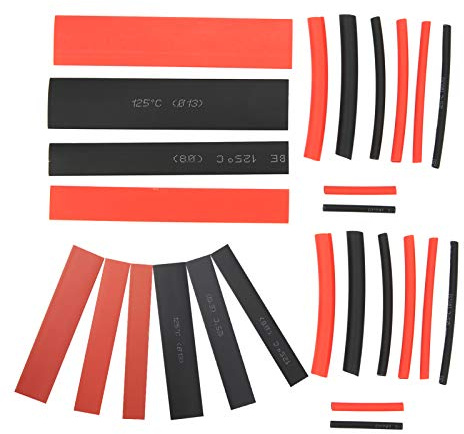 Set 300 Pezzi Guaine Termorestringenti in Poliolefina Nero Rosso Protezione per Cavi Elettrici Isolamento Connessioni Elettriche Accessori Installazione Elettrica