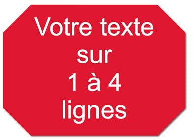 Plaque gravée personnalisée 1 à 4 lignes 19,5x14cm autocollante Rouge