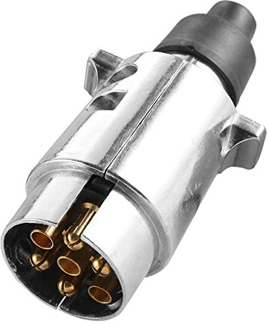 SPARKMOTO Enchufe de remolque de metal de 7 pines, 12V 7 pines Metal Remolque enchufe, aluminio Remolque enchufe impermeable 7 polos, enchufe 7p Metal para remolques