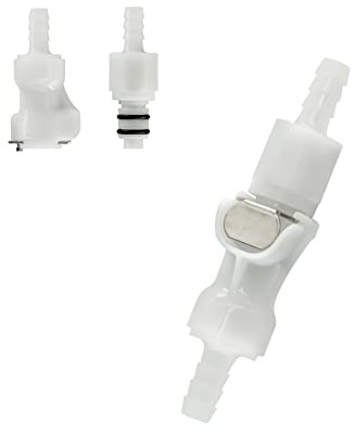 BBTUS 1/4 3/8 5/16 zoll Kunststoff schlauch Barb In-Line Schnellverbinder, Schnellverschluss Vakuum Trennkupplung, Absperrventil Insert Tube Schnellverbinder(1 Männlich +1 Weiblich) (1/4)