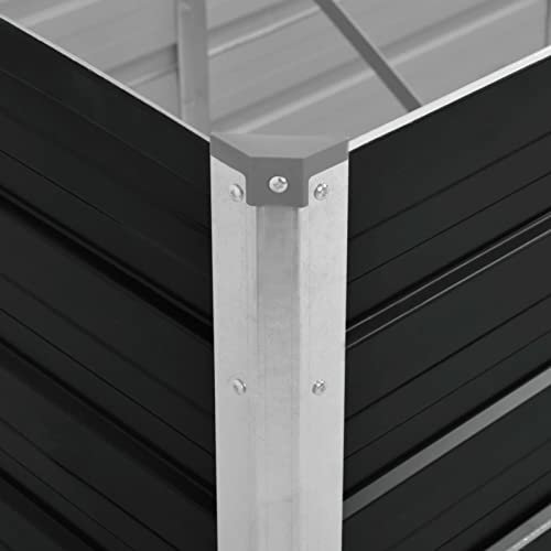 Chenshu Garten-Hochbeet, Pflanzkübel, Kräuterbeet, Hochbeete-kit, Schneckenzaun, Pflanztrog, Pflanzgefäße, Pflanzfolie Für Hochbeet,Teichbecken, Anthrazit 240 x 80 x 77 cm Verzinkter Stahl