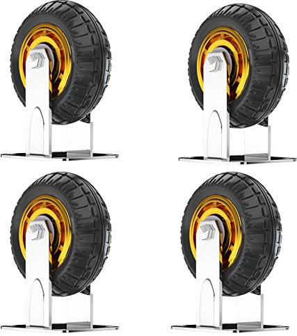 4 Schwerlastrollen Mit Bremse Bockrolle, Gummi Schwenkrollen 2 Bockrolle + 2 Lenkrolle, Leise 360 Grad Drehbar Starke Tragfähigkeit Leicht Zu Installieren, Für Trolleys ( Kind : Fixed , Size : 8in )