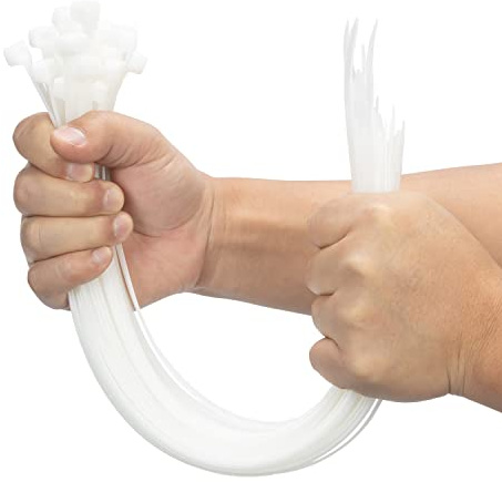 XINGO 100 Piezas de Blanco Bridas Plastico Grandes, 400mm x 9mm, plástico ultra fuertes con, 80 kg de resistencia a la tracción, resistentes a los rayos UV para interiores y exteriores
