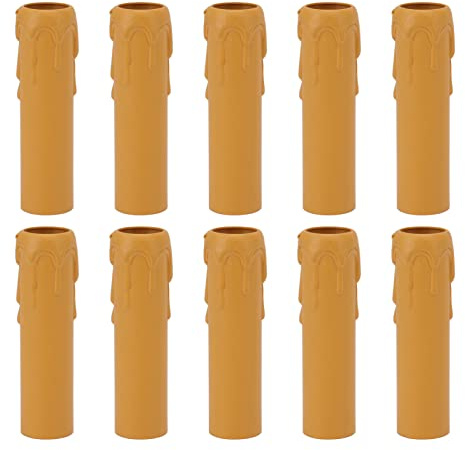 10 Uds. De Cubiertas para Zócalos De Velas, 4 Pulgadas De Alto, Fundas para Candelabro, Soporte para Base De Luz De Bombilla, Zócalos para Base De Candelabro (Amarillo)