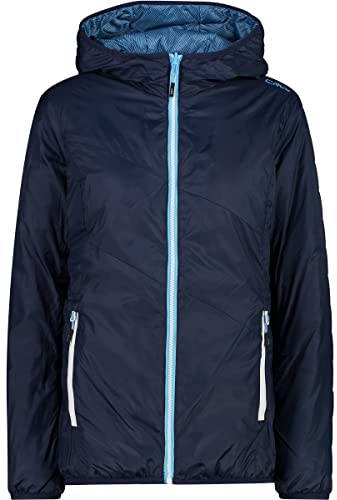 CMP - Giacca reversibile da donna con cappuccio fisso, Cielo-Dusty Blue, 40