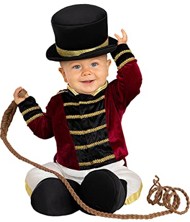 Funidelia | Disfraz de domador para bebé Domador, Circo, Original y Divertido - Disfraz para bebé y divertidos accesorios para Fiestas, Carnaval y Halloween - Talla 0-6 meses - Rojo