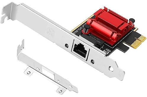 Vogzone Realtek RTL8125B - Adaptador de red PCIe de 2,5 GB, 2500/1000/100 Mbps, puerto LAN RJ45 para juegos/oficina, Wake on LAN, soporte PXE para Windows/Linux/MAC