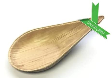 50Pcs Disposable Wooden Spoons - Biodegradable 10cm Tear Drop Bamboo Spoons Disposable Eco-Friendly Plastic Free - Ideal Wooden Spoon for Parties, Appetisers, Dessert Spoons