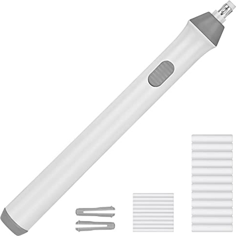 OFFCUP Goma Portátil Automática, Portátil Borrador con 10 * 2,3mm Recargas y 12 * 5mm Recargas, Rápido, Limpio, Eficiente, Boceto, Borrador Eléctrico para Arquitectos, Ingenieros y Estudiantes（Blanco）