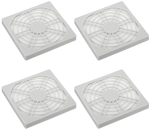 PATIKIL 80mm Fan Finger Grill, 4 Pack Grill Protector Guard Fan Protective Cover for 80x80mm Exhaust Fans for Equipment Computer DIY, White