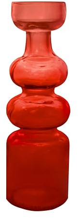 Fuchs Design PureCycle Barcelona Kerzenständer Rot – aus recyceltem Glas, Höhe 20 cm, Ø 6,5 cm