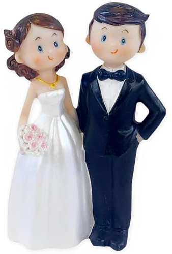 1Paires Hochzeitspaar Cake Topper,Braut Bräutigam Figuren Kuchen Dekorationen,Romantisch Liebeskuchen Mit Brautstrauß Für Geburtstag Hochzeit Valentinstag Autodekoration