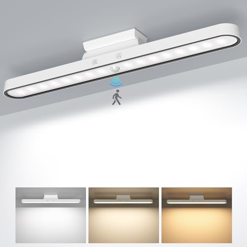 Realky Under Cabinet Kitchen Lights, 6000K Dimmable Wireless Motion Sensor Wall Lights, USB-C 2500mAh Rechargeable Battery Operated LED Lights Indoor for Kitchen, Cupboard, Wardrobe, Stair and Mirror