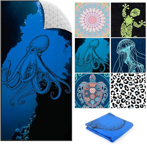 Komicea Toalla Playa Grande, 90×180 cm Toalla Microfibra Prevención de Arena, Toalla Playa de Secado Rápido para Piscina, Camping, Viaje, Deporte y Gimnasio