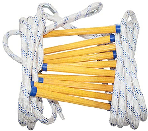 Strickleiter, Fluchtstrickleiter mit Karabinern, Sicherheitsleiter, Feuerleiter für Notfälle, Strickleiter für Fenster und Balkone/8 m/26 Fuß