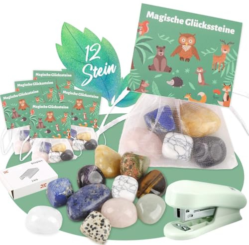 Aitsite 12 Set Di Pietre Portafortuna Per I Regali Di Compleanno Dei Bambin Pietre Portafortuna Regali Festa Di Compleanno Dei Bambini Regali Di Capodanno Pietra Magica Del Coraggio Per Bambini