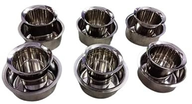Stainless Steel Dabara Set | South Indian Coffee & Tea Glass Tumbler Set | Premium Serving Drinkware | Set of 6