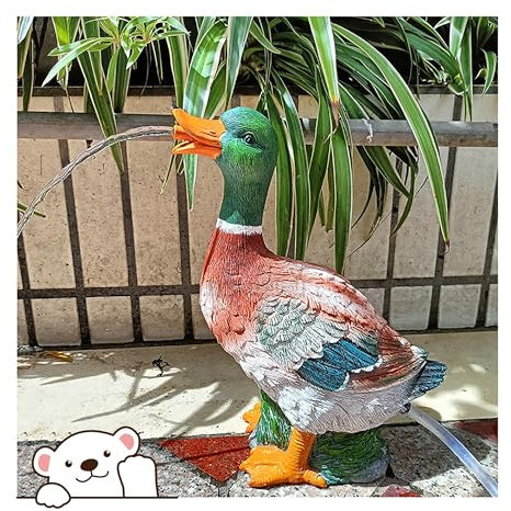 SRDCAIM Pond spitters for small ponds, Garden Decor pond spitter for Koi pond, Fish fountain spitter with Hose, pool fountains for above ground pools, for Water Gardens(Green,23 * 13 * 32cm)