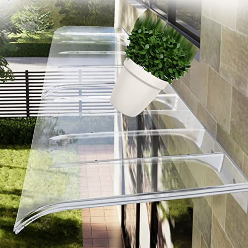 GLMGBP Türvordach, Außenmarkise, Regenschutz für Außenfenster, Regenmarkise, Fenster-Gartenüberdachung, Terrassenveranda-Unterstand, für Vorder-/Hintertürabdeckung, UV-Schutz-Polycarbonatabdeckung