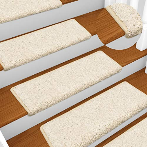 XGWKCNV Haushaltsbedarf Teppich Stufenmatten 15 Stück 65x21x4cm Weiß Treppenmatten