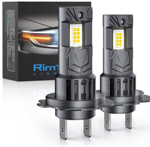 rimthin H7 Light Bulbs, 6000K Cool White Fog Light, 1:1 Mini Size, IP67 Waterproof (Pack of 2)